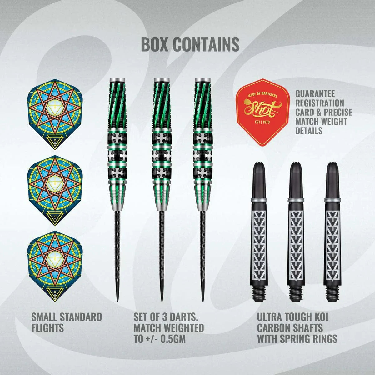 Shot Darts Celt Druid Steel Tip Dart Set - 90% Tungsten