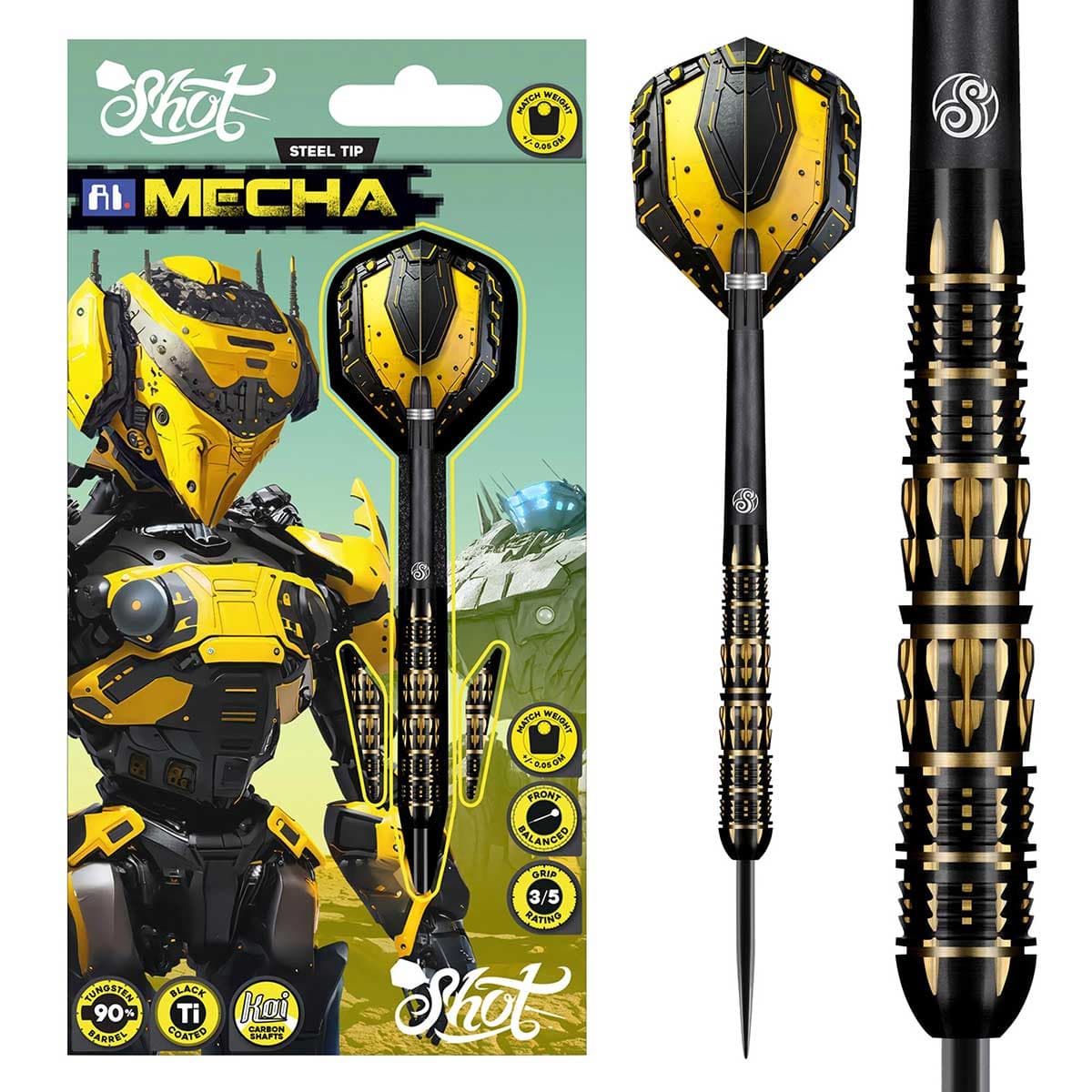 Shot AI Mecha 90% Tungsten Soft Tip Dart Set
