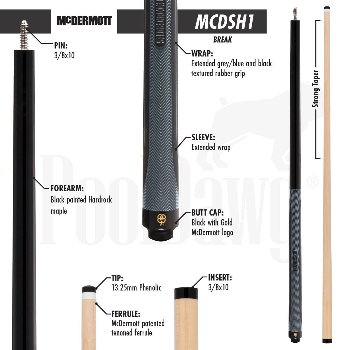 McDermott Sledgehammer Break Cue, SH1 Ferrule