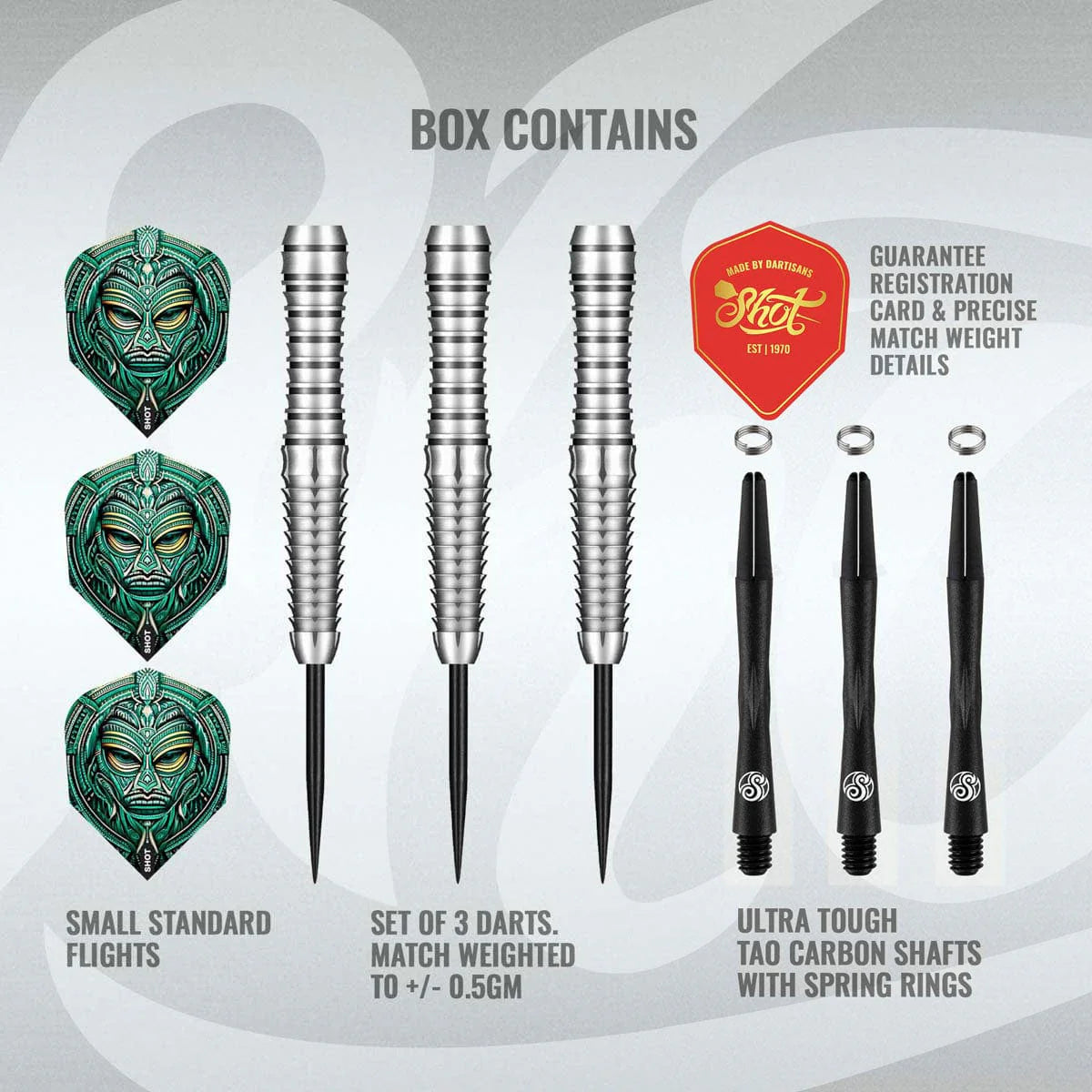 Shot Tribal Weapon Toki 90% Tungsten Steel Tip Dart Set