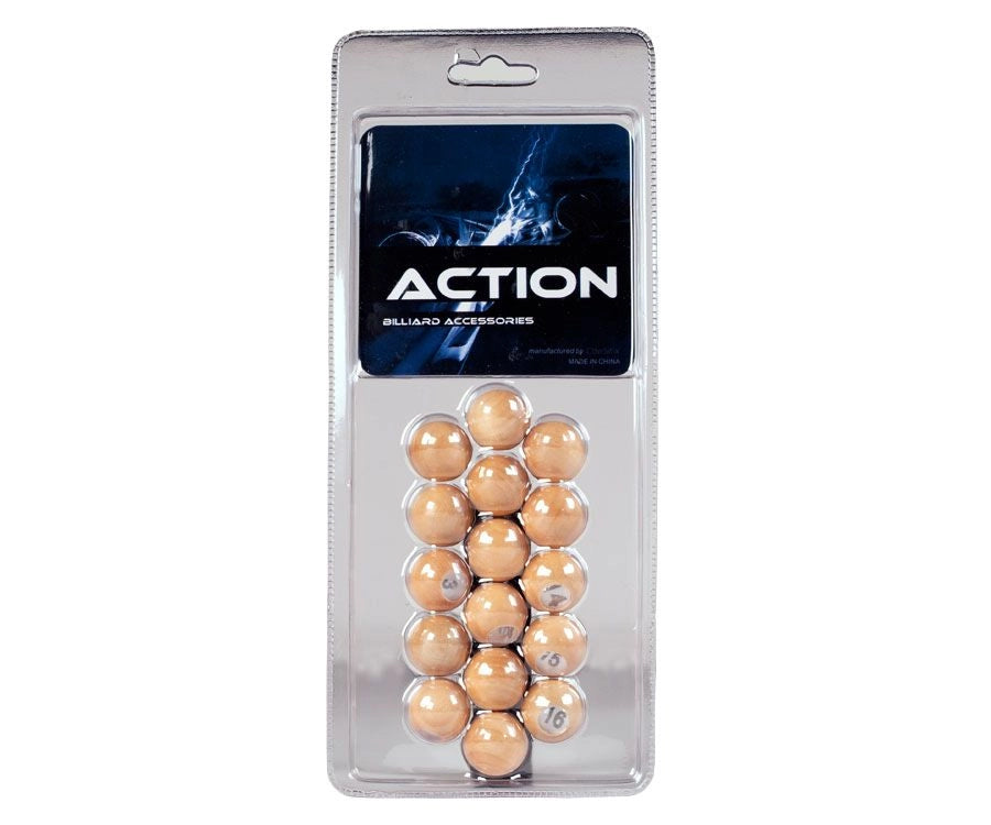 Action wooden pill number set for Kelly pool