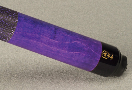 McDermott purple birdseye maple pool cue with Irish linen wrap
