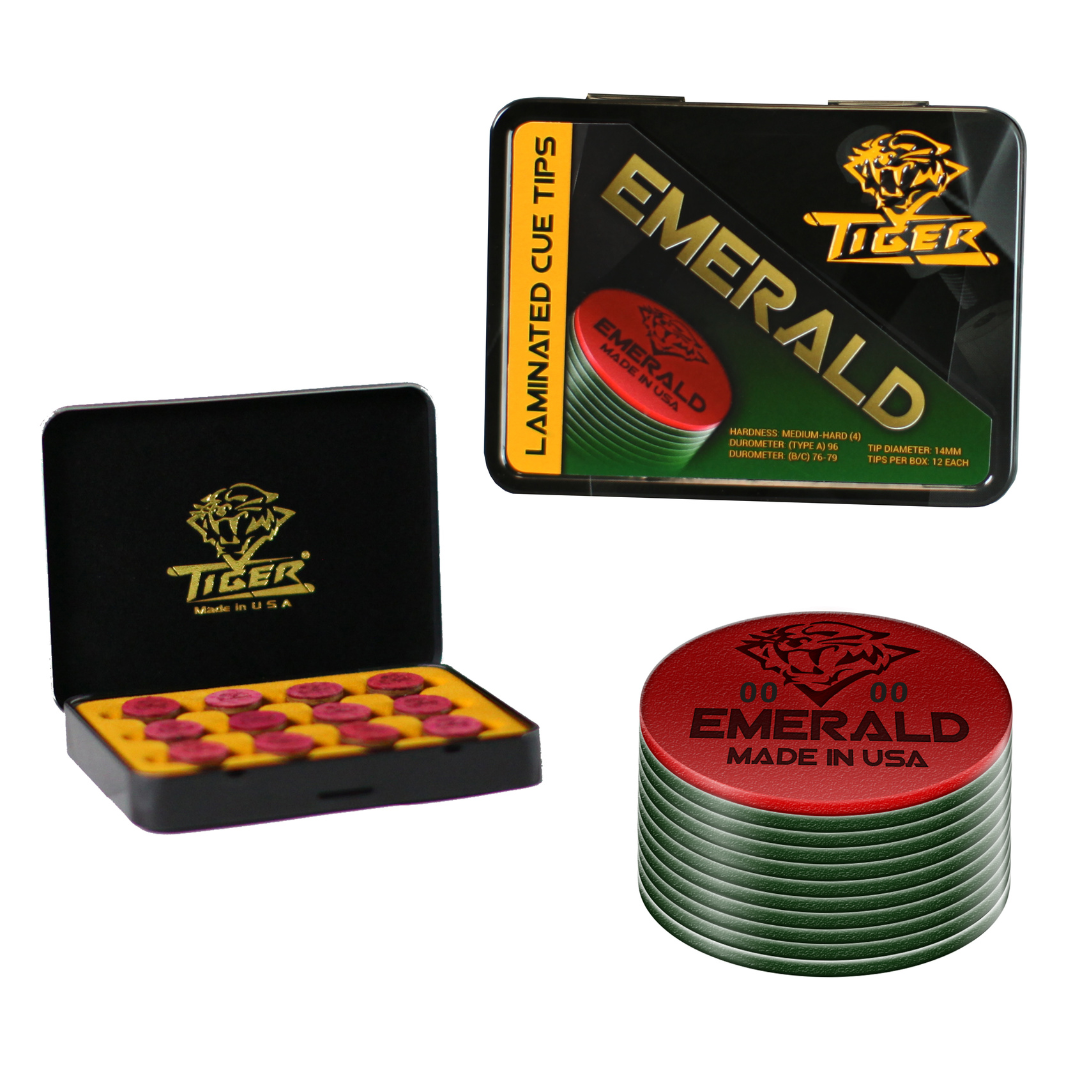 Tiger Emerald laminated cue tip