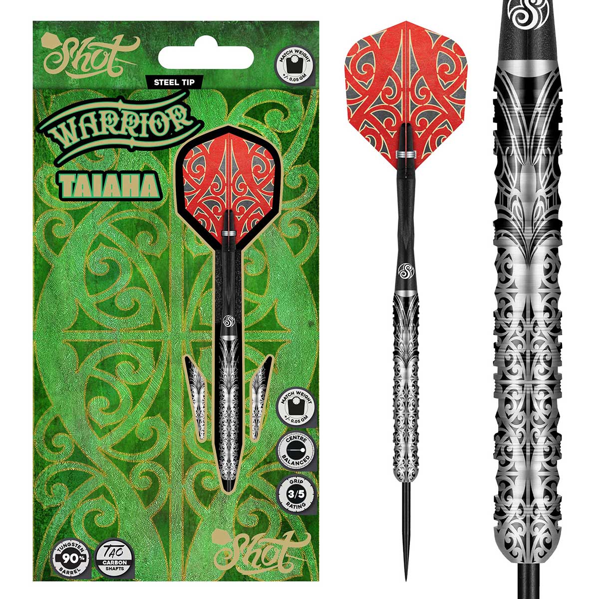 Shot Warrior Taiaha steel tip dart set
