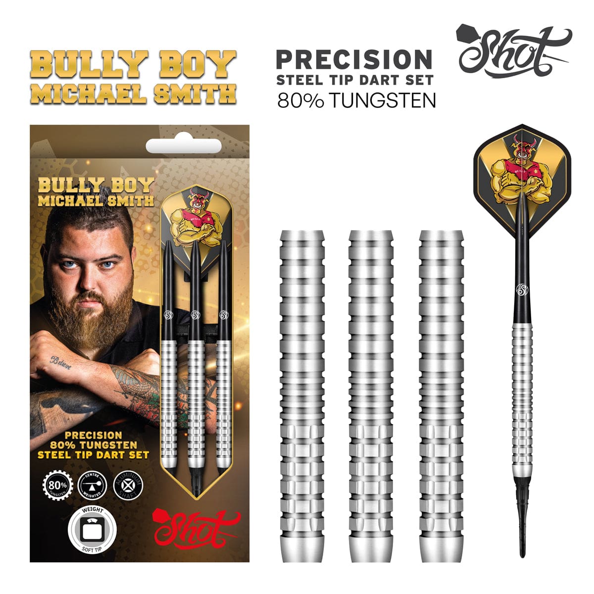 Shot Bully Boy Michael Smith Precision soft tip darts