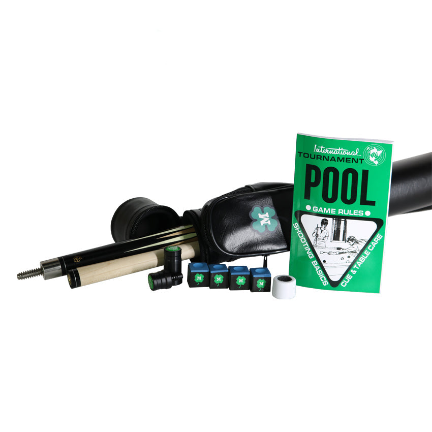 McDermott Pro Cue Kit contents: cue, case, chalk and rule book