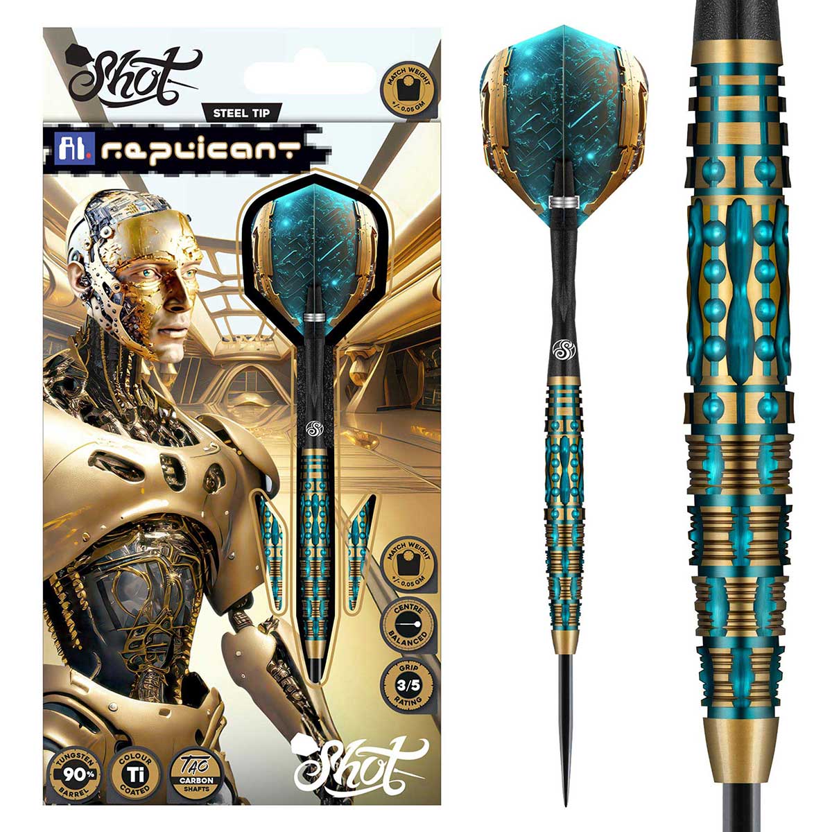 Shot AI Replicant 90% Tungsten Steel Tip Dart Set