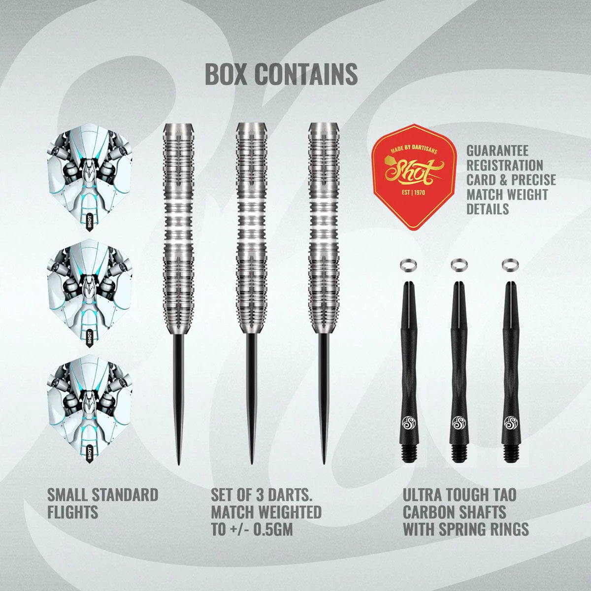 Shot Darts AI Scorpula Steel Tip Dart Set - 90% Tungsten
