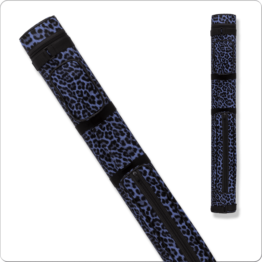 Action ACPS22 safari print 2x2 hard cue case in blue leopard