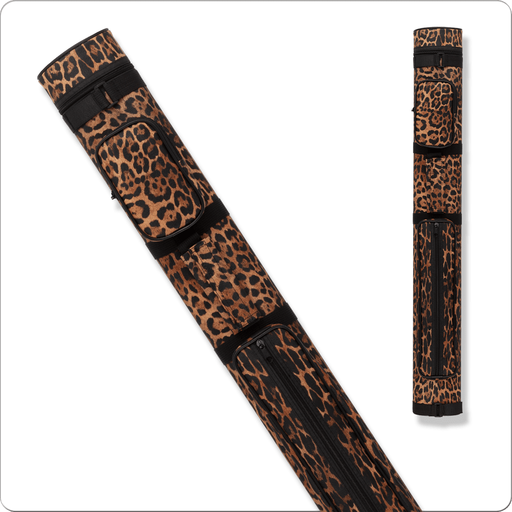 Action ACPS22 safari print 2x2 hard cue case in brown leopard