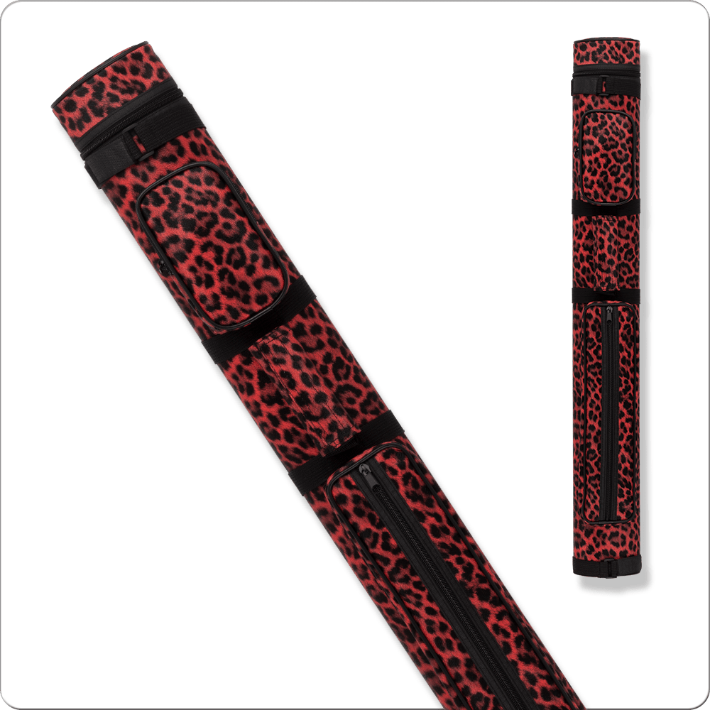 Action ACPS22 safari print 2x2 hard cue case in red leopard