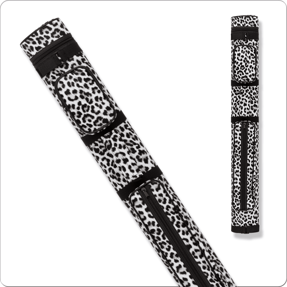 Action ACPS22 safari print 2x2 hard cue case in white leopard