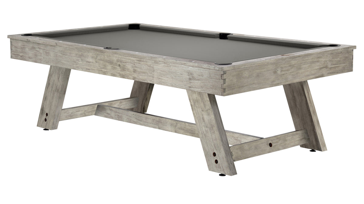Legacy Barren Outdoor Pool Table in Ash Grey with Charcoal outdoor cloth