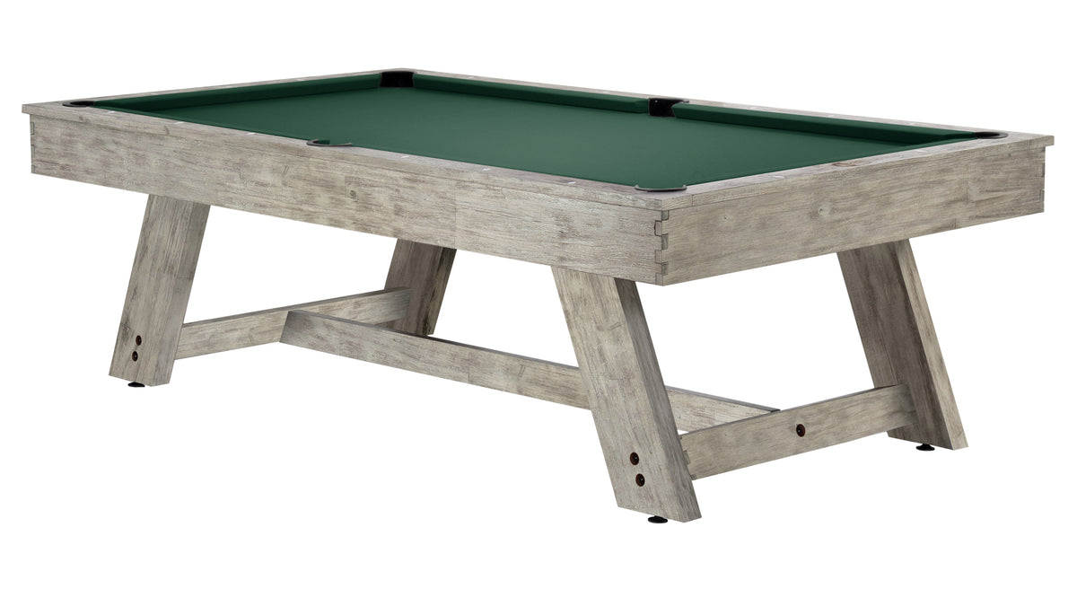 Legacy Barren Outdoor Pool Table in Ash Grey with Forest Green outdoor cloth