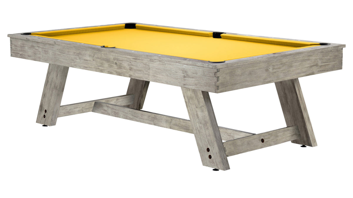 Legacy Barren Outdoor Pool Table in Ash Grey with Sunflower outdoor cloth
