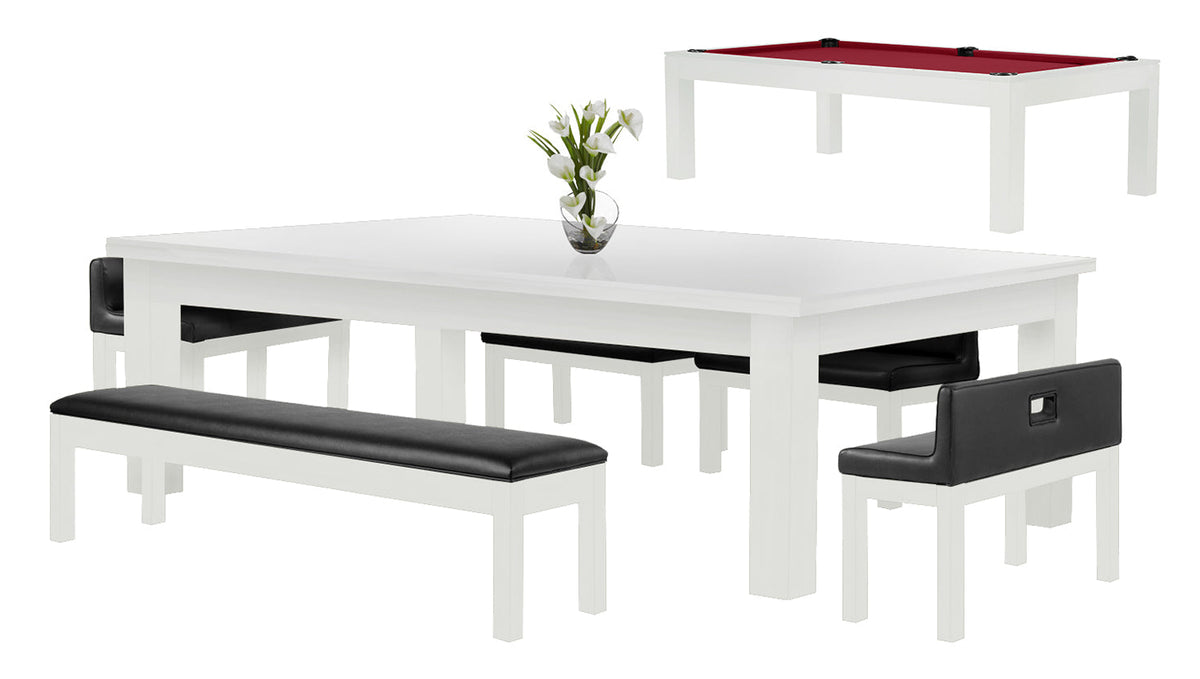 Legacy Baylor Dining Collection Pool Table, Modern Series in Frost White