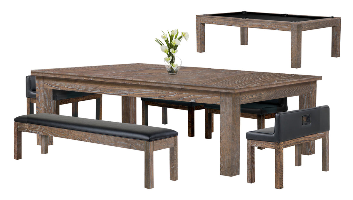 Legacy Baylor Dining Collection Pool Table, Rustic Series in Smoke