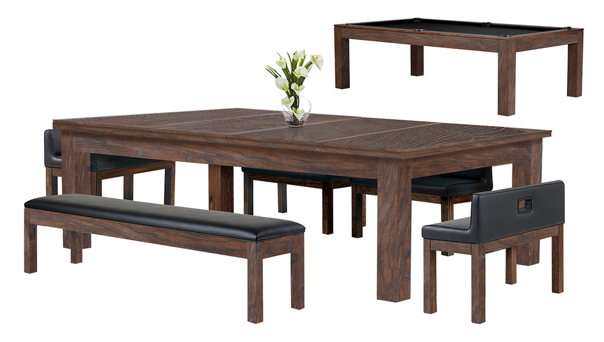 Legacy Baylor Dining Collection Pool Table, Rustic Series in Whiskey Barrel