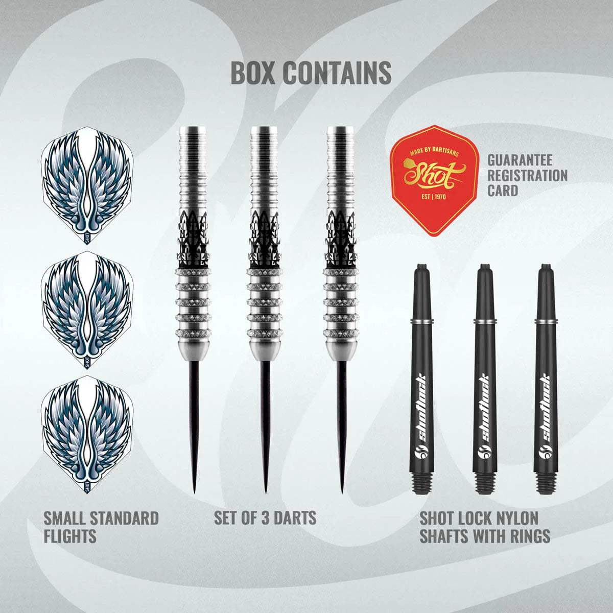 Shot Darts Birds of Prey Kite Steel Tip Dart Set - 80% Tungsten