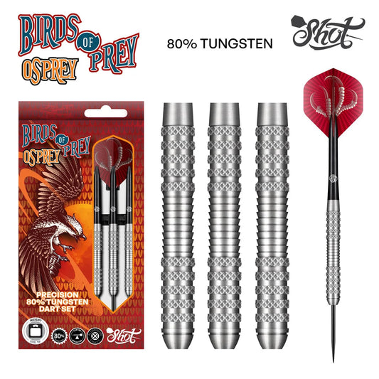 Shot Darts Birds of Prey Osprey Steel Tip Dart Set - 80% Tungsten