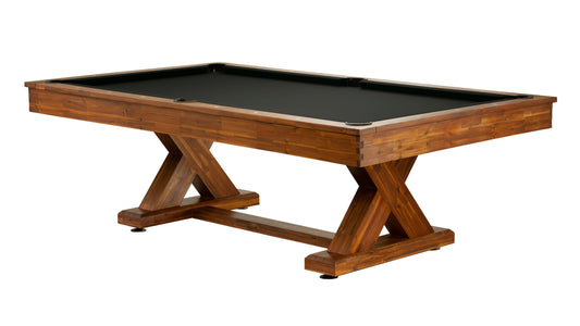 Legacy Cumberland Outdoor Pool Table in Natural Acacia with Jet Black outdoor cloth