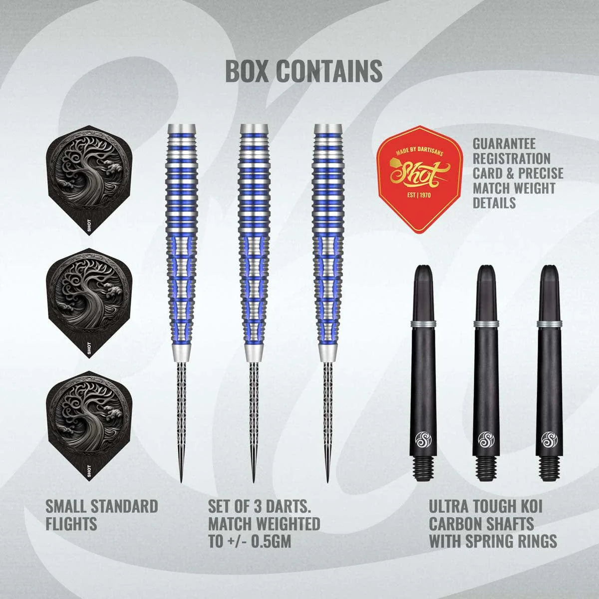 Shot Darts Celt Toranos Steel Tip Dart Set - 90% Tungsten