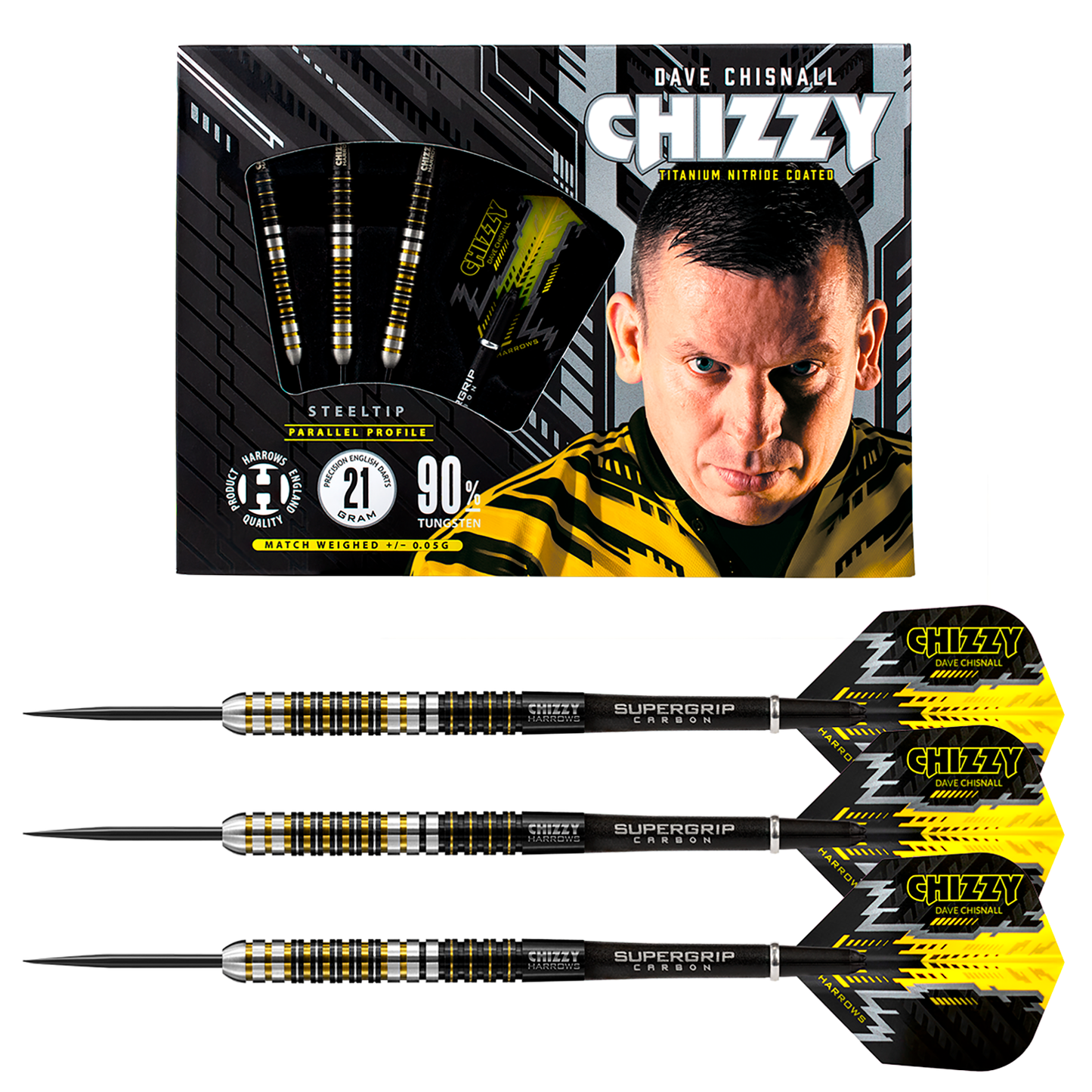 Harrows Chizzy 90 ringed steel tip darts
