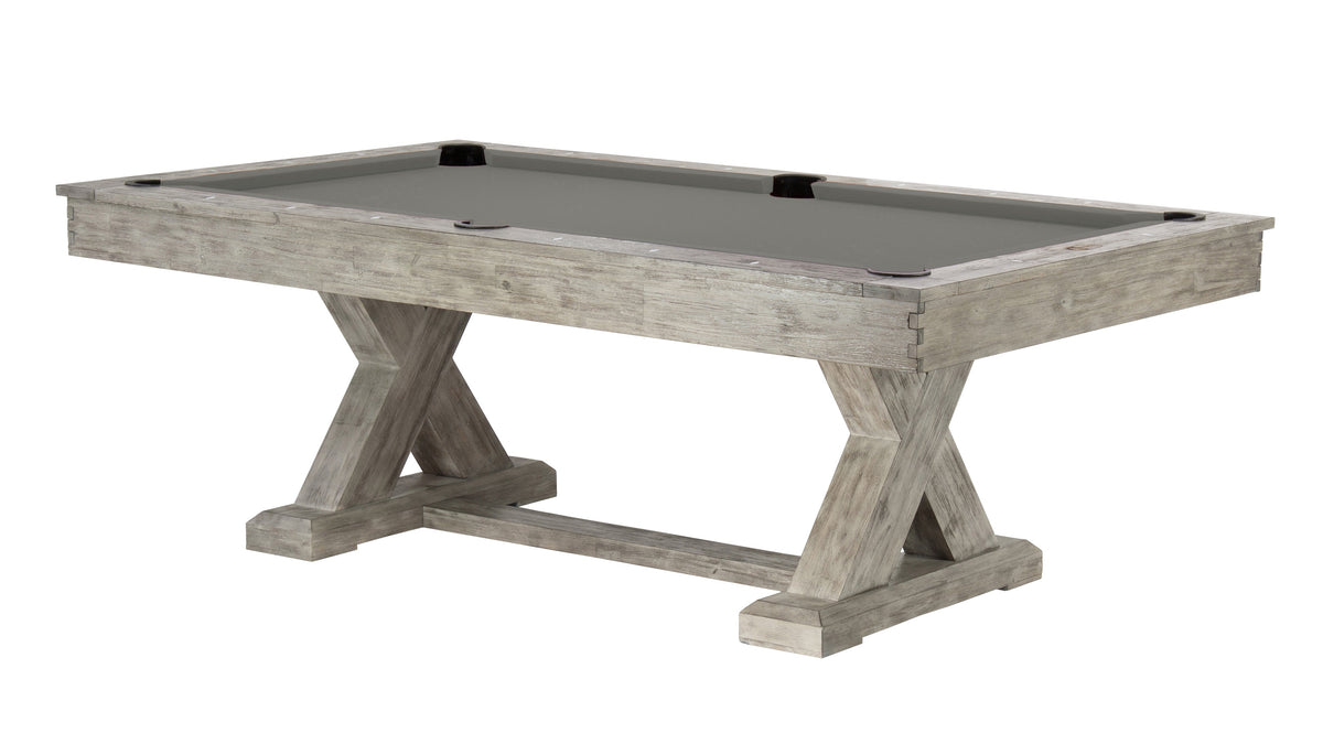 Legacy Cumberland Outdoor Pool Table in Ash Grey with Charcoal outdoor cloth