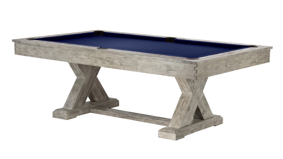 Legacy Cumberland Outdoor Pool Table in Ash Grey with Navy outdoor cloth