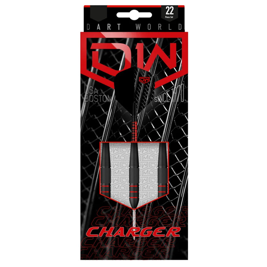Dart World Charger Black Coated Steel Tip Darts