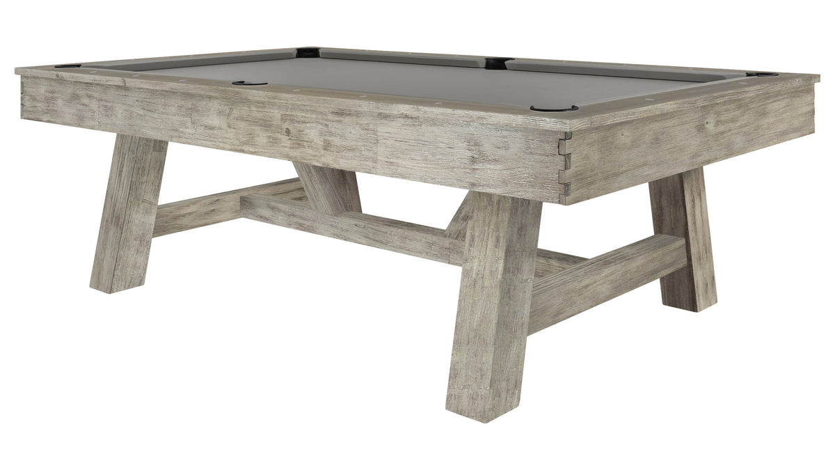 Legacy Emory Outdoor Pool Table in Ash Grey with Charcoal outdoor cloth