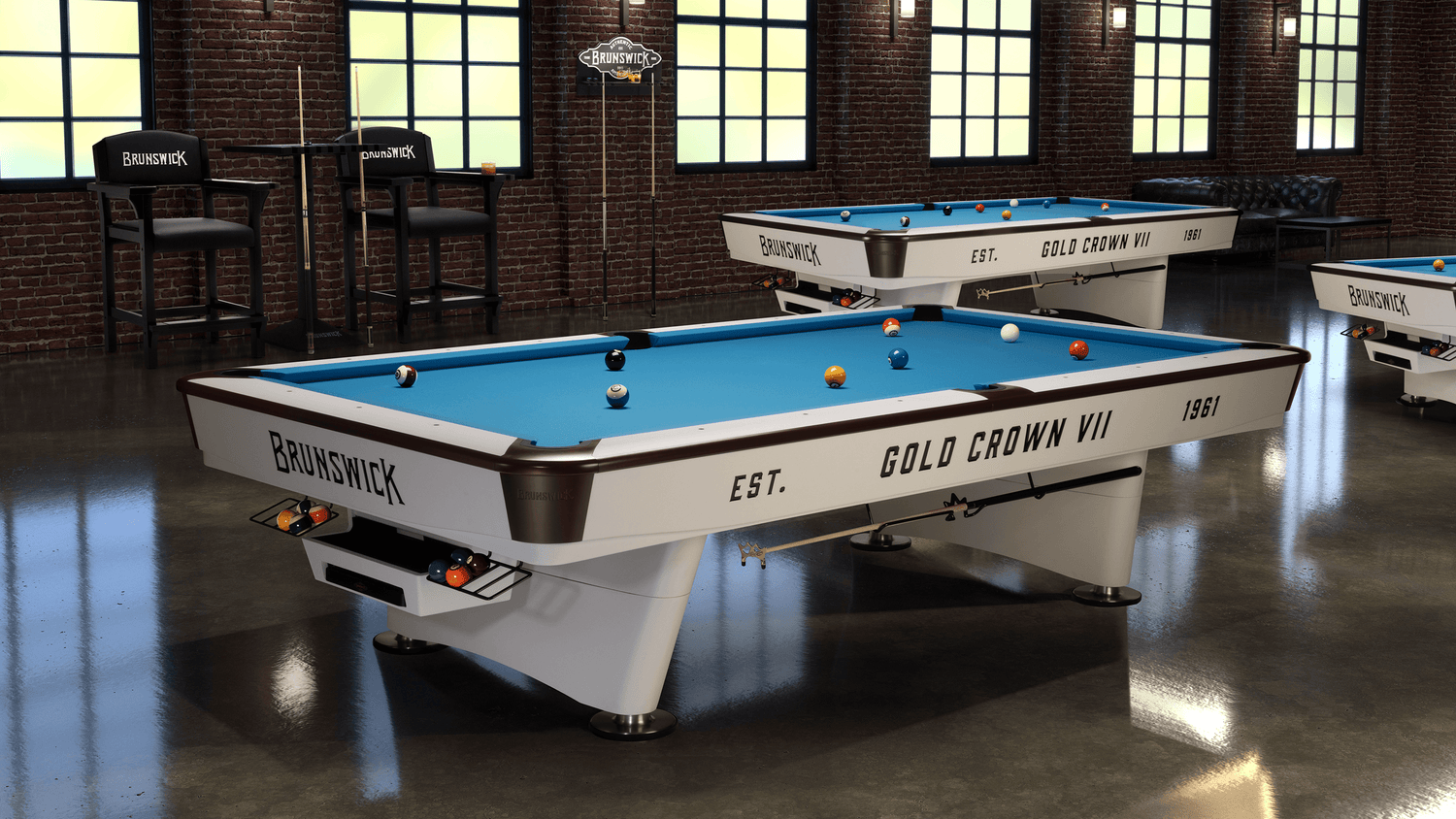 Brunswick Gold Crown VII pool table