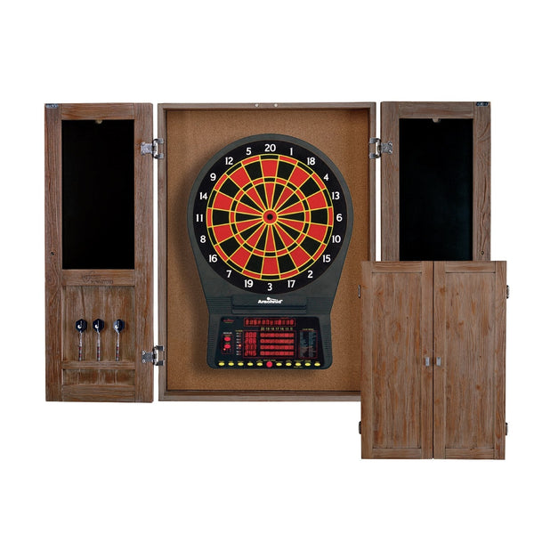 HJ Scott St. James dartboard cabinet antique grey