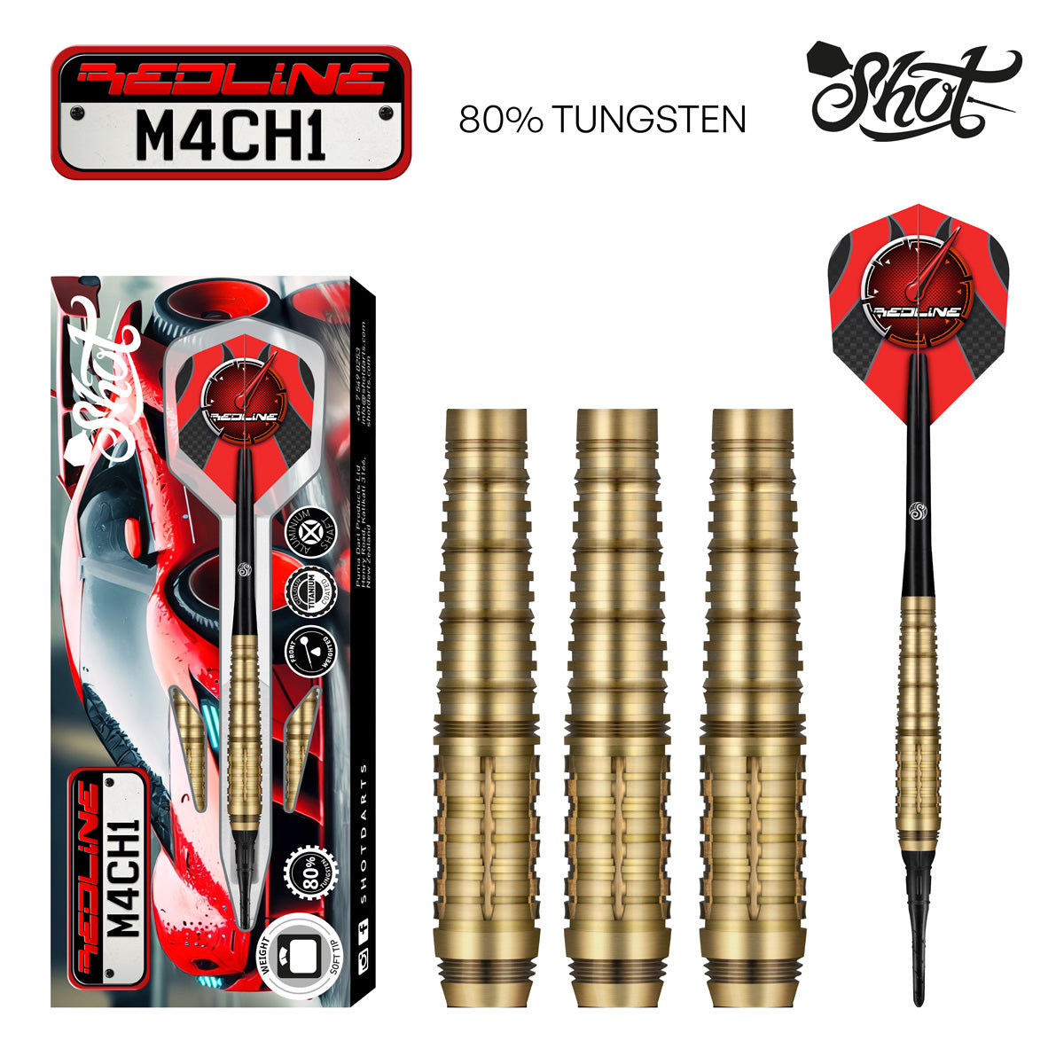 Shot Redline M4CH1 Soft Tip Dart Set - 20g