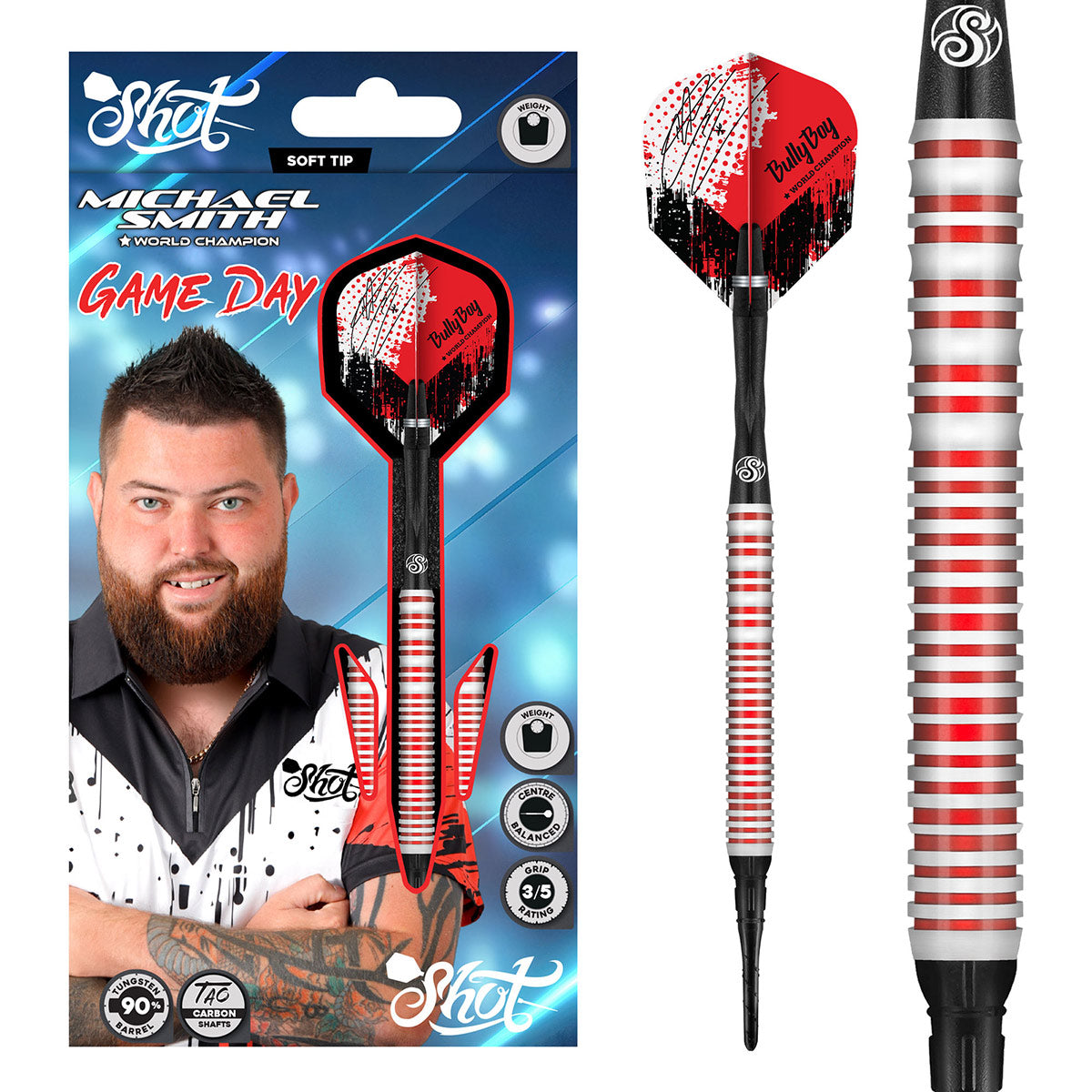 Shot Michael Smith Game Day Soft Tip Dart Set