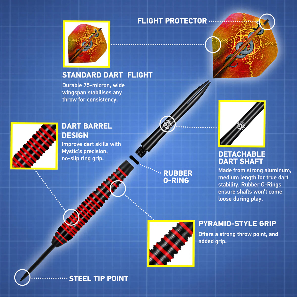 Shot Mystic Steel Tip Dart Set
