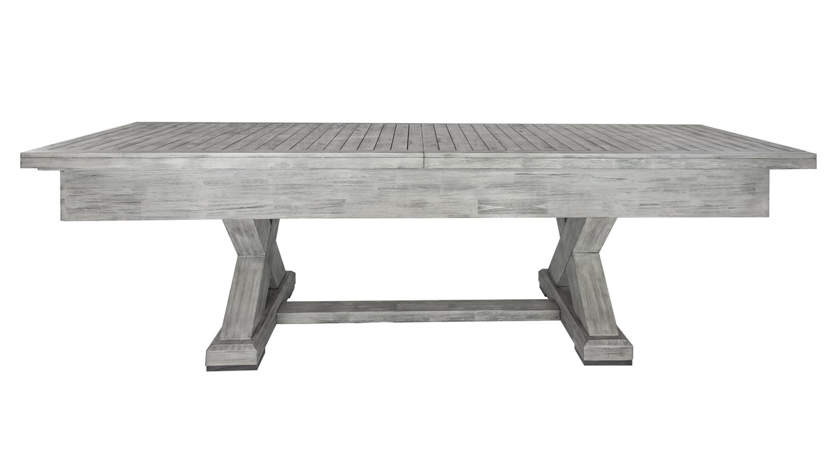Side view of the outdoor shuffleboard dining top