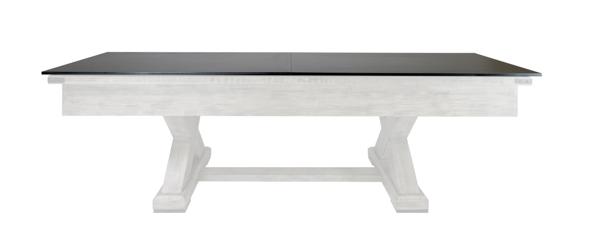 Side view of the 9 ft shuffleboard dining top