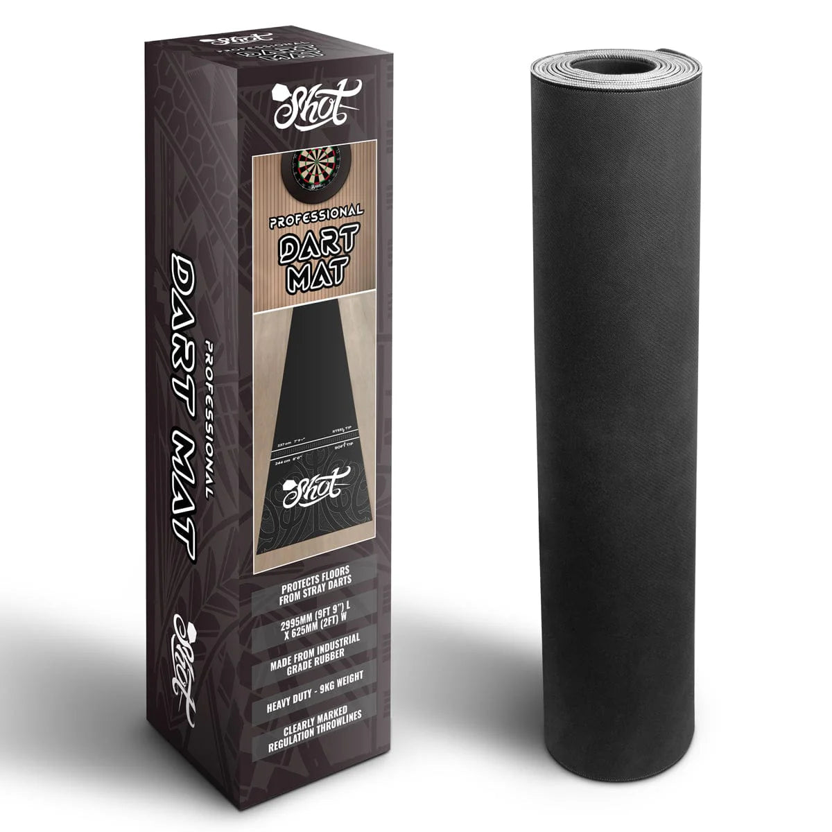 Shot Darts Heavy Duty Rubber Dart Mat with Throw Lines