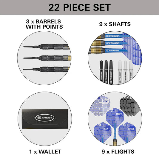 Target Josh Rock Brass Soft Tip Dart Set