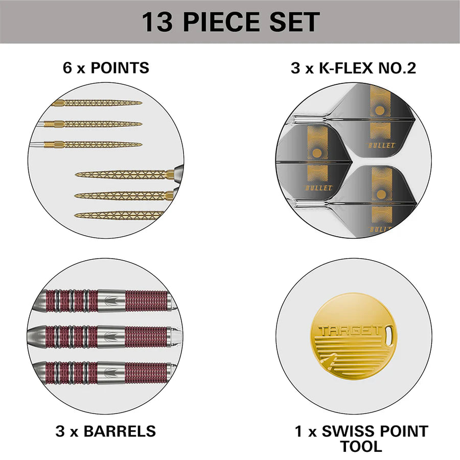 Target Stephen Bunting 95K Swiss Point 95% Tungsten Steel Tip Dart Set