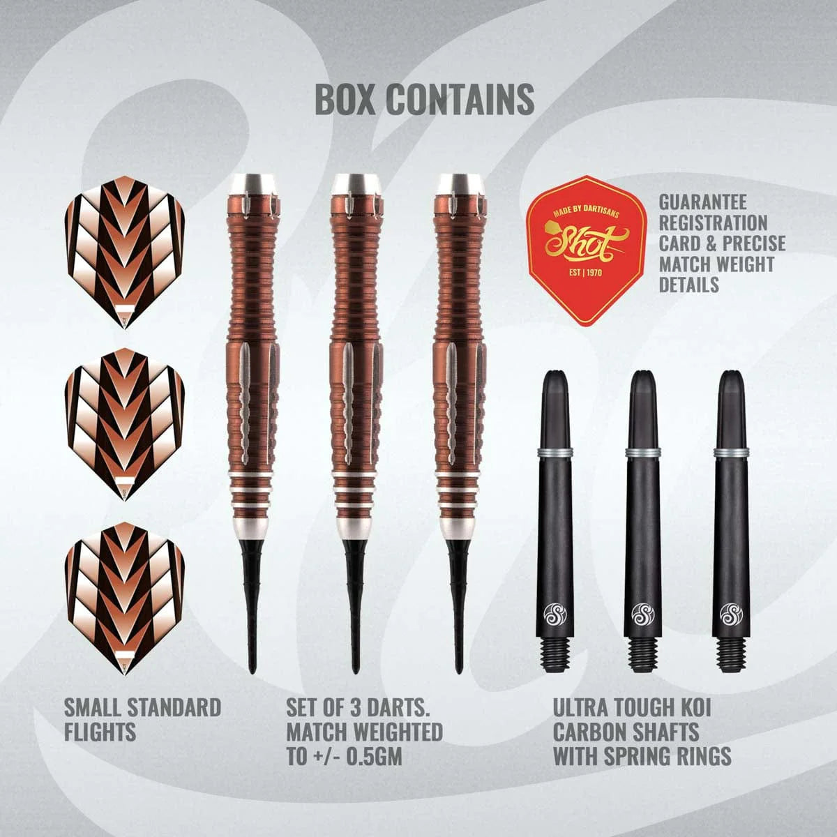 Shot Tribal Weapon 1 Series 90% Tungsten Soft Tip Dart Set