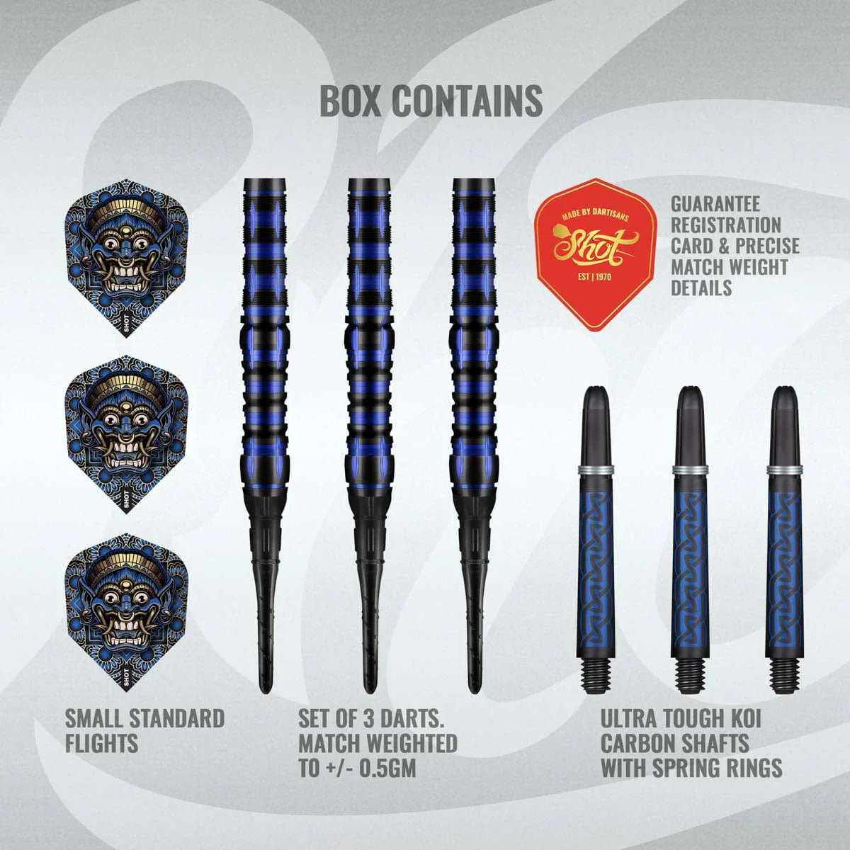 Shot Tribal Weapon Java 90% Tungsten Soft Tip Dart Set
