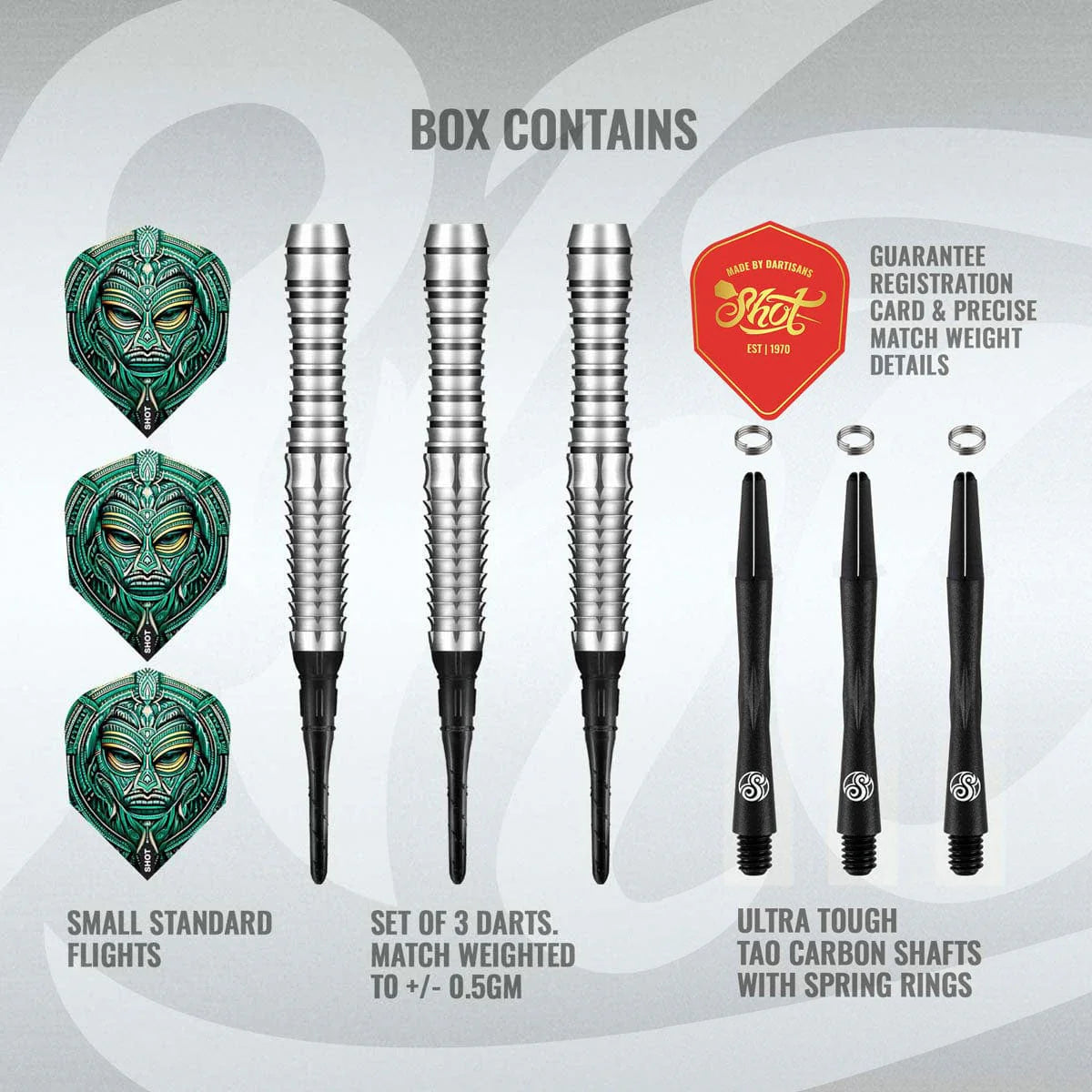 Shot Tribal Weapon Toki 90% Tungsten Soft Tip Dart Set