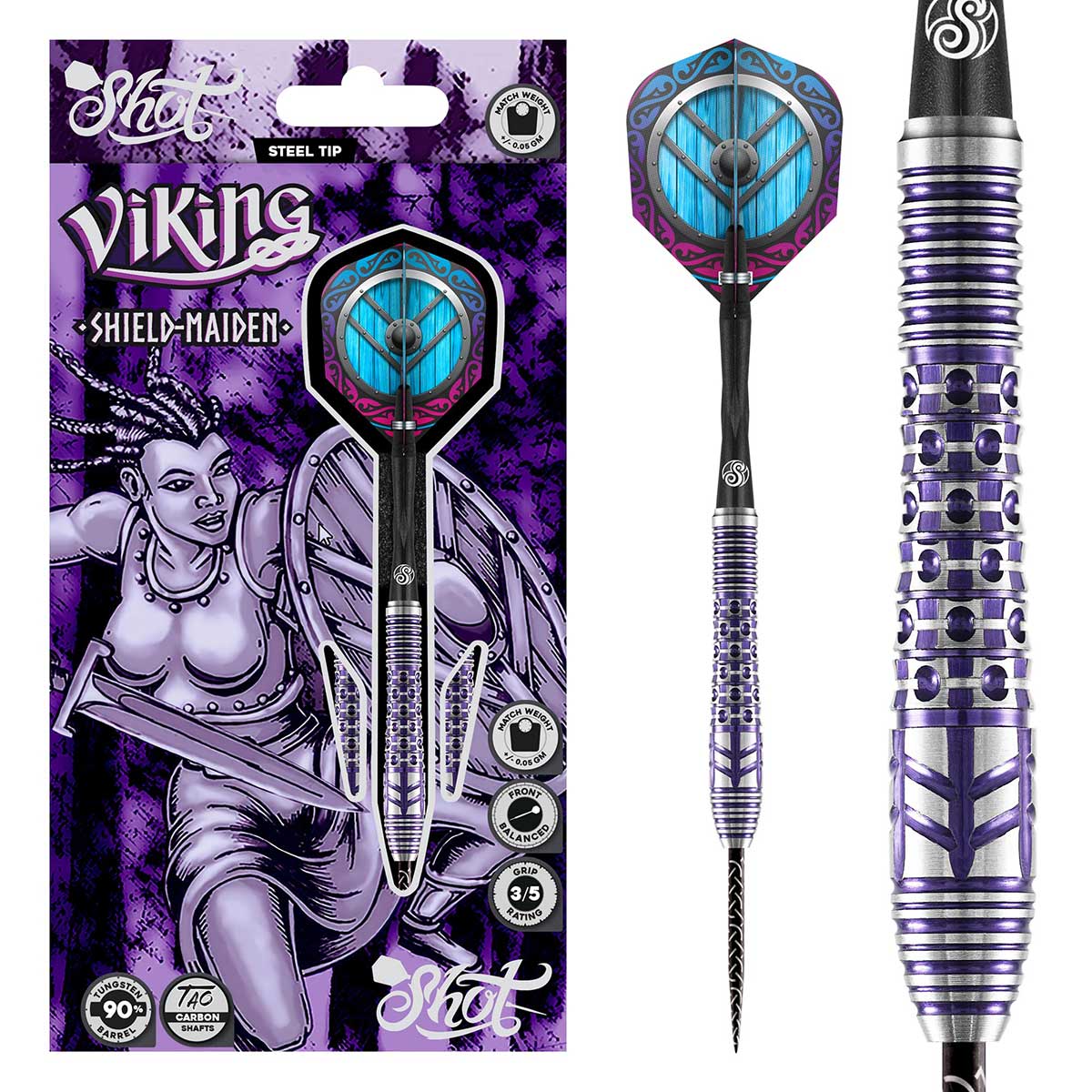 Shot Viking Shield-Maiden 90% Tungsten Steel Tip Dart Set