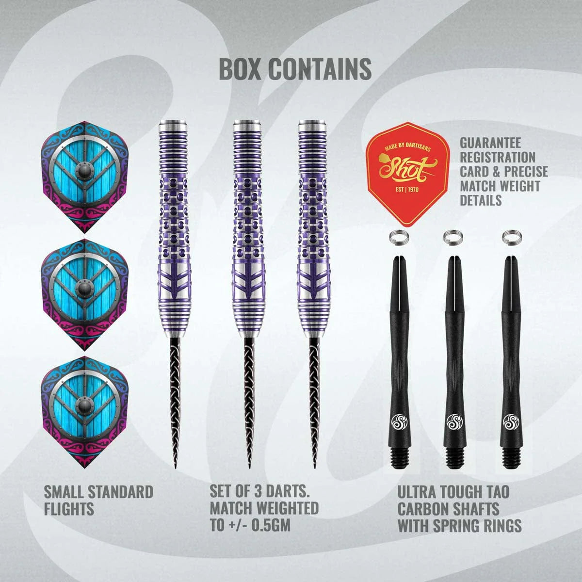 Shot Viking Shield-Maiden 90% Tungsten Steel Tip Dart Set