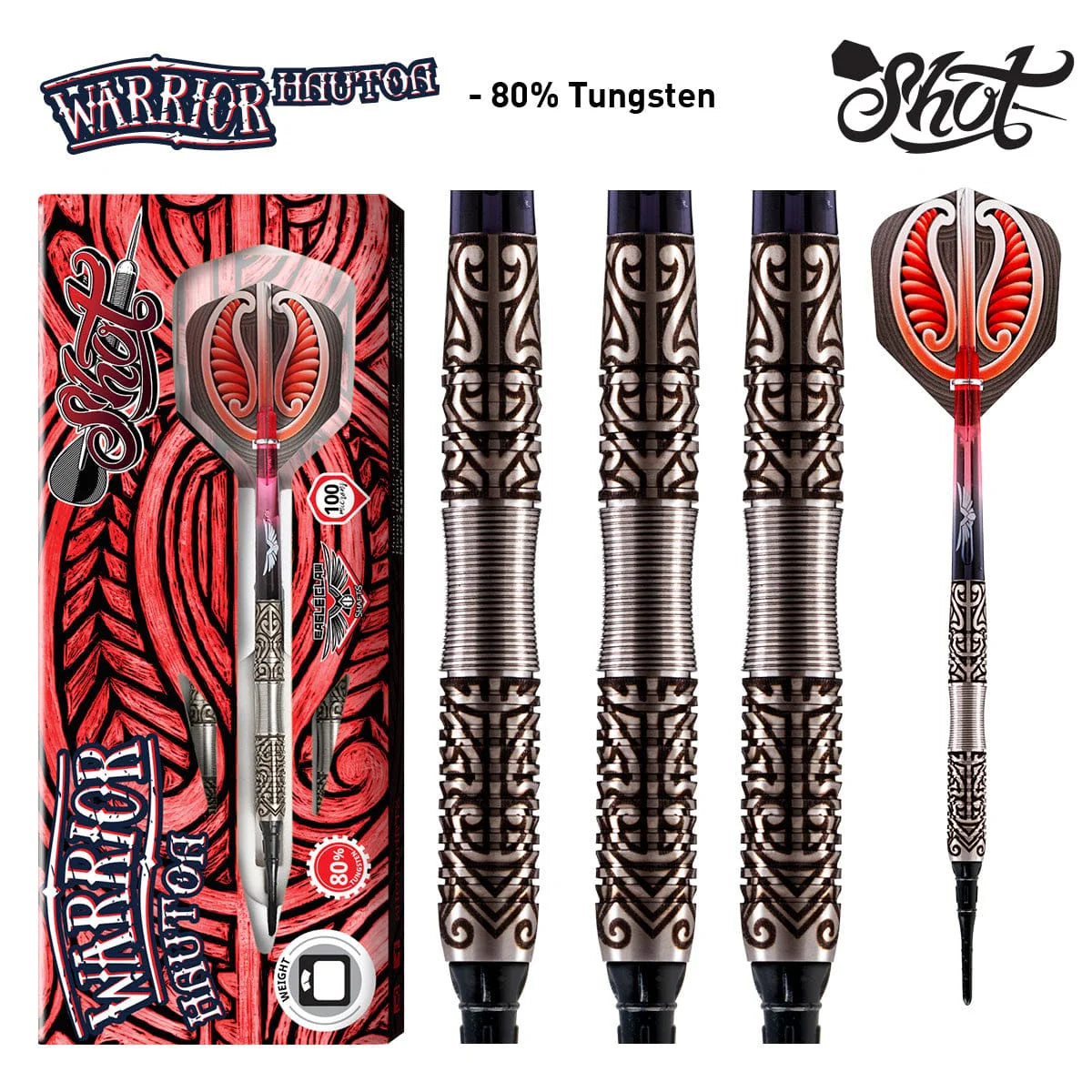 Shot Warrior Hautoa 80% Tungsten Soft Tip Dart Set