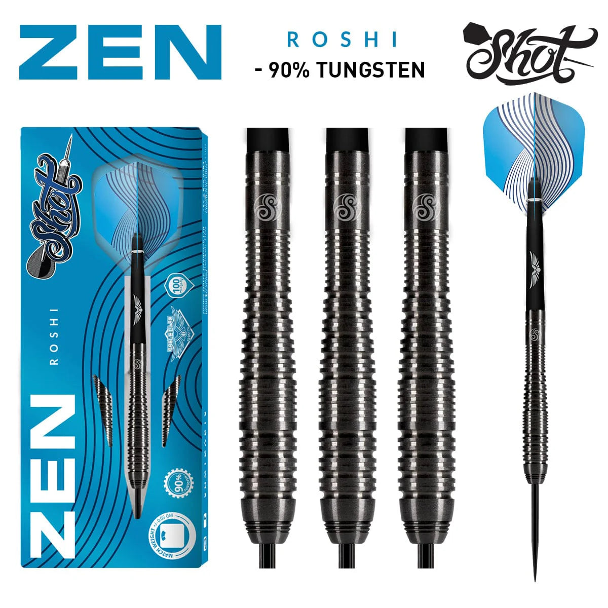 Shot Zen Roshi 90% Tungsten Steel Tip Dart Set