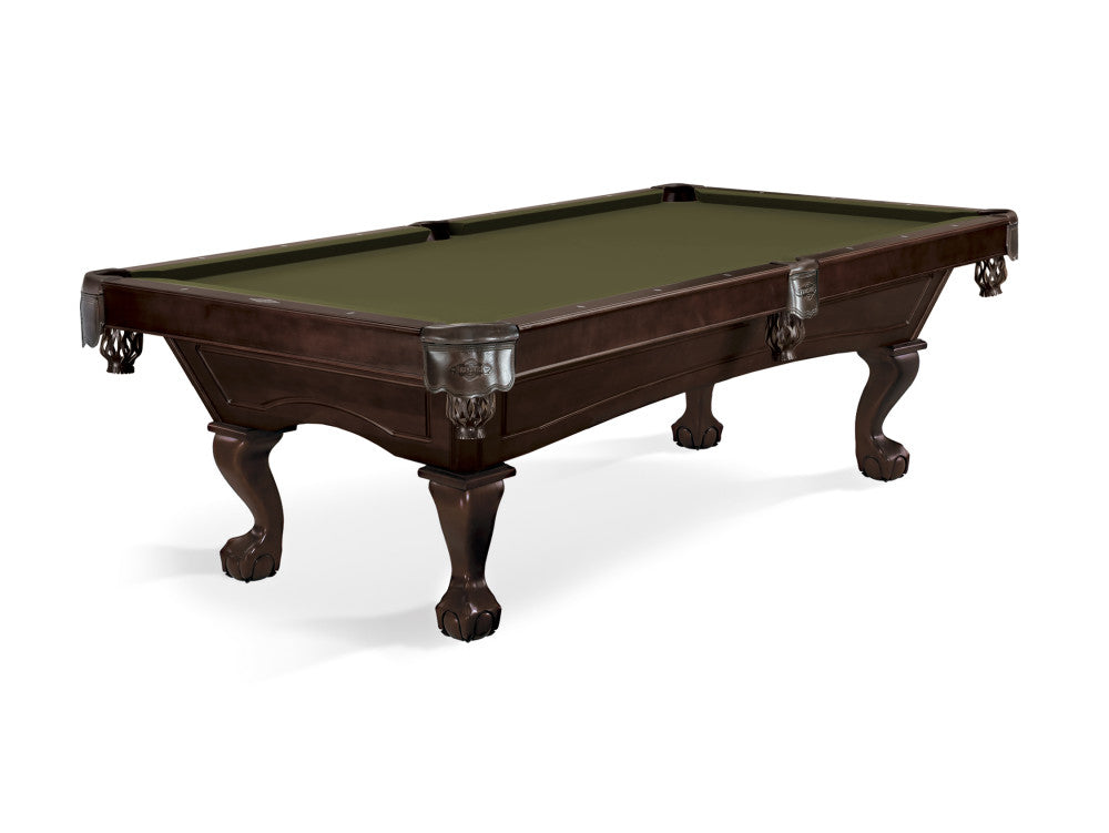 Brunswick Allenton Ball & Claw Leg 7 ft Espresso with Olive cloth