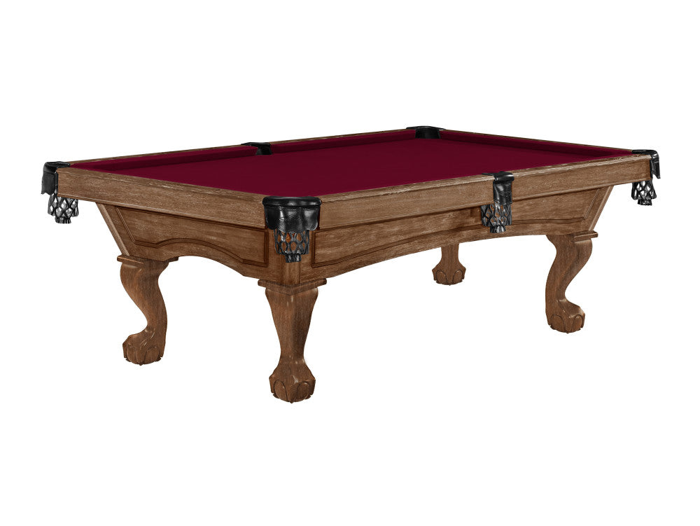 Brunswick Allenton Ball & Claw Leg 7 ft Rustic Dark Brown with Wine cloth